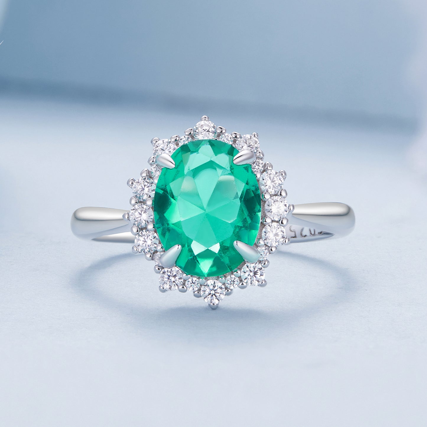 Light Green Ring 925 Sterling Silver