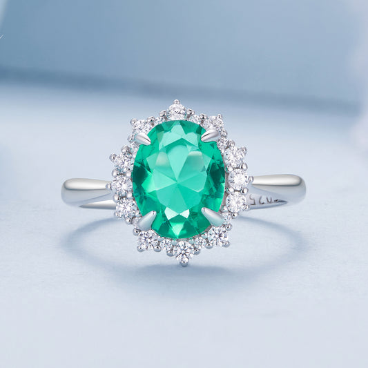 Light Green Ring 925 Sterling Silver