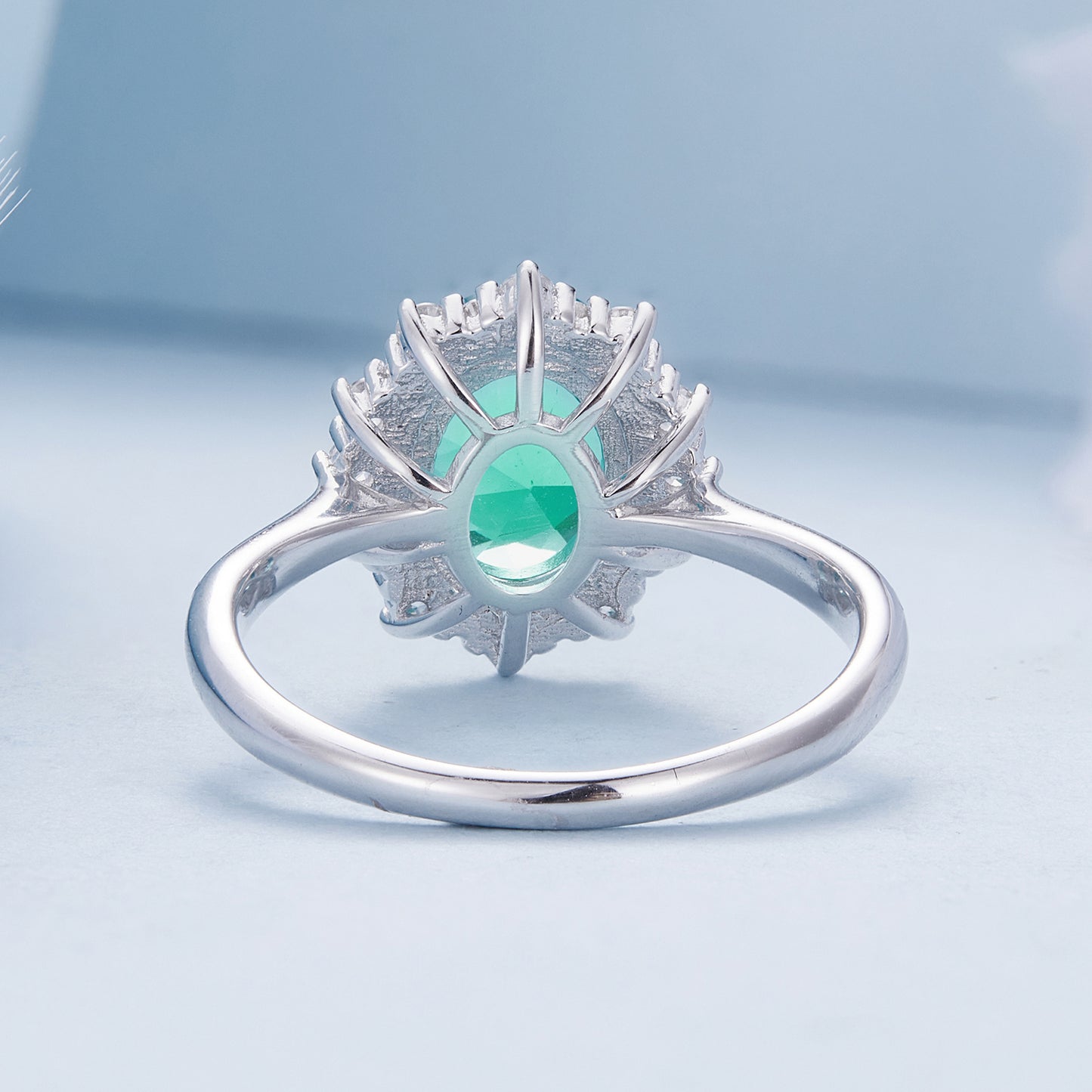 Light Green Ring 925 Sterling Silver
