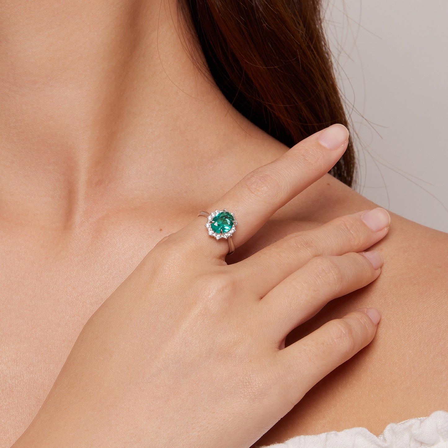 Light Green Ring 925 Sterling Silver