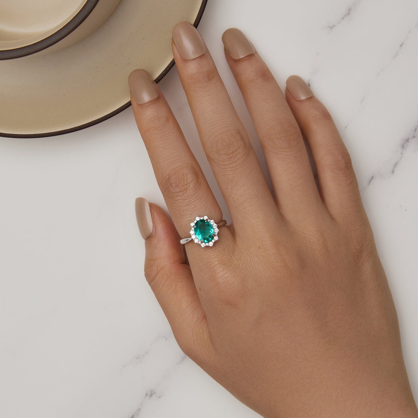 Light Green Ring 925 Sterling Silver