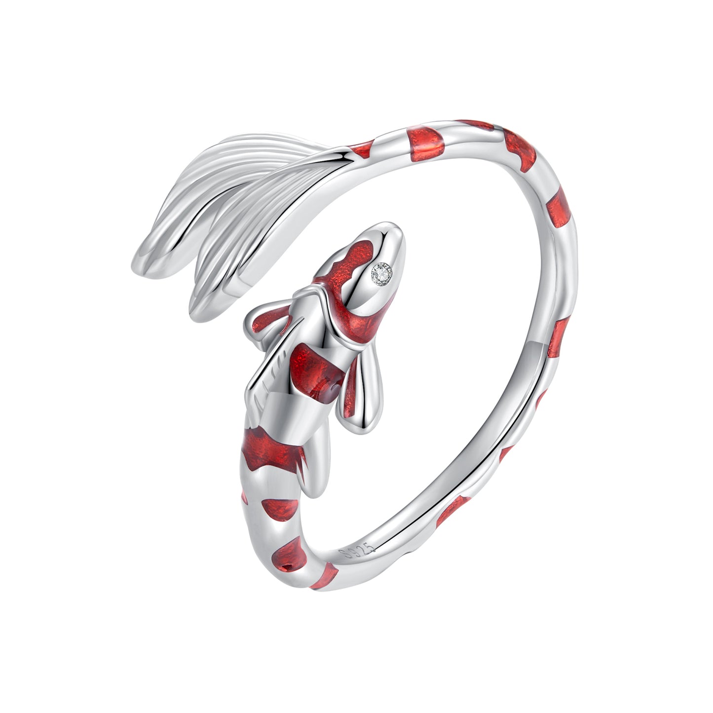 Lucky Fish Red 925 Sterling Silver