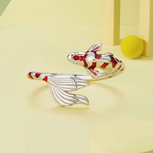 Lucky Fish Red 925 Sterling Silver