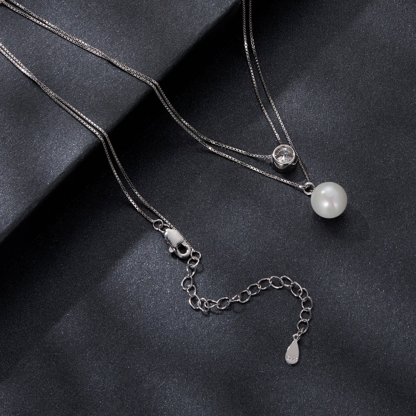 925 sterling silver moissanite pearl necklace