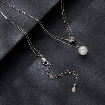 925 sterling silver moissanite pearl necklace