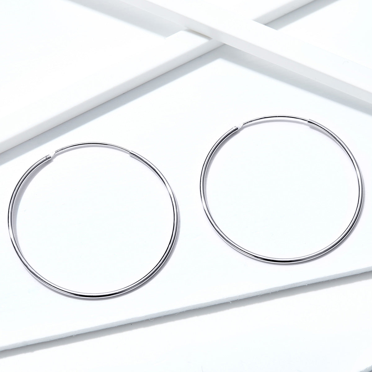 Large Hoop Earrings 925 Sterling Silver