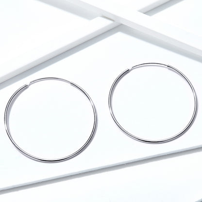Large Hoop Earrings 925 Sterling Silver