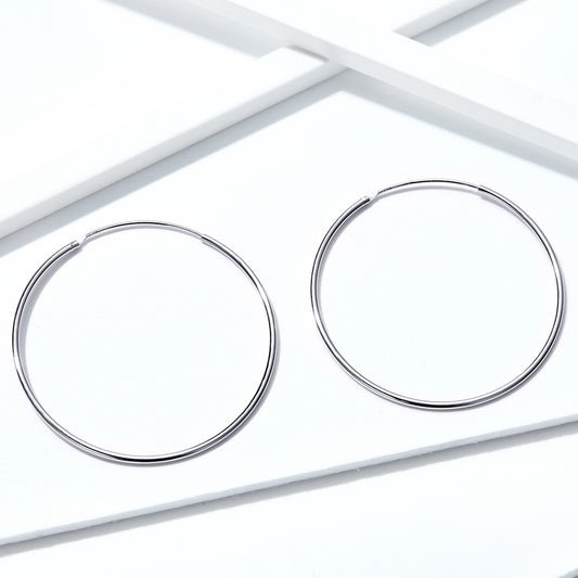 Large Hoop Earrings 925 Sterling Silver
