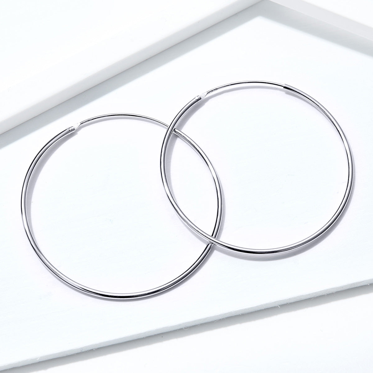 Large Hoop Earrings 925 Sterling Silver