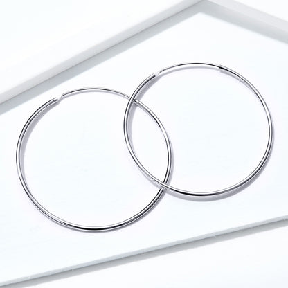 Large Hoop Earrings 925 Sterling Silver
