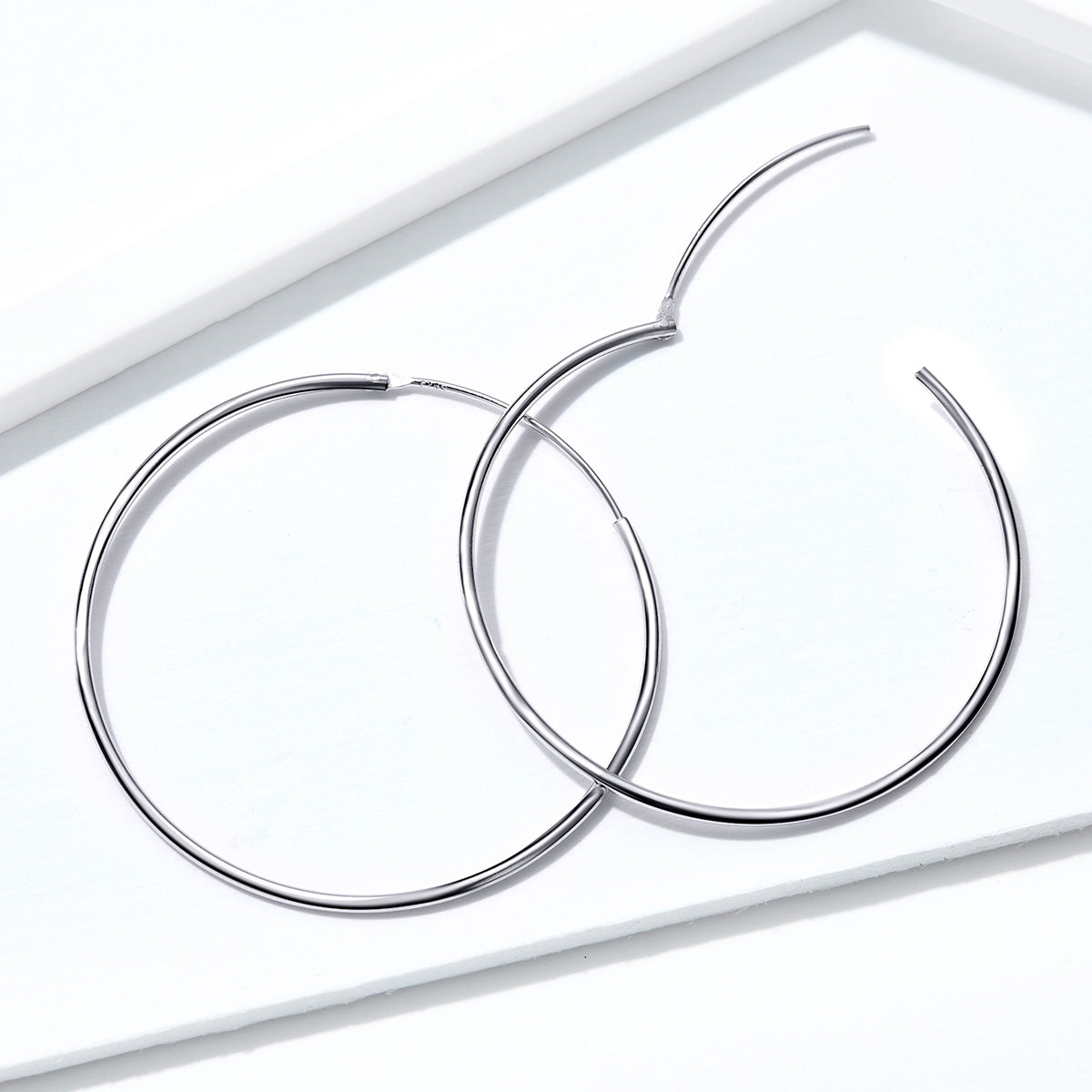 Large Hoop Earrings 925 Sterling Silver