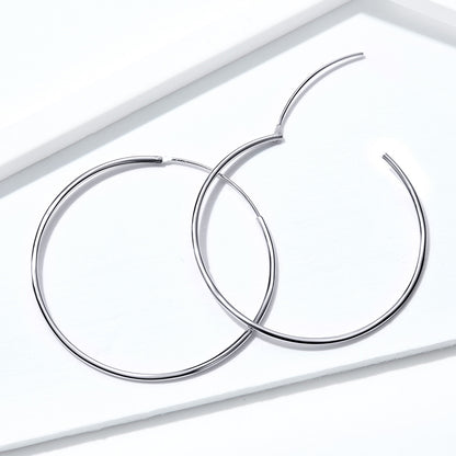 Large Hoop Earrings 925 Sterling Silver