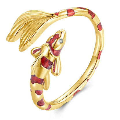 Lucky Fish Red 925 Sterling Silver