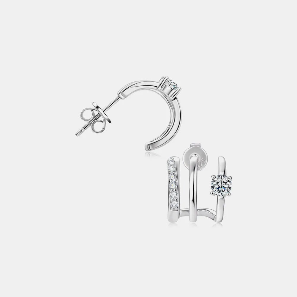 Moissanite 925 Sterling Silver Earrings - Divine Silver