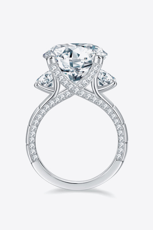 8.6 Carat Moissanite Platinum-Plated Ring - Divine Silver