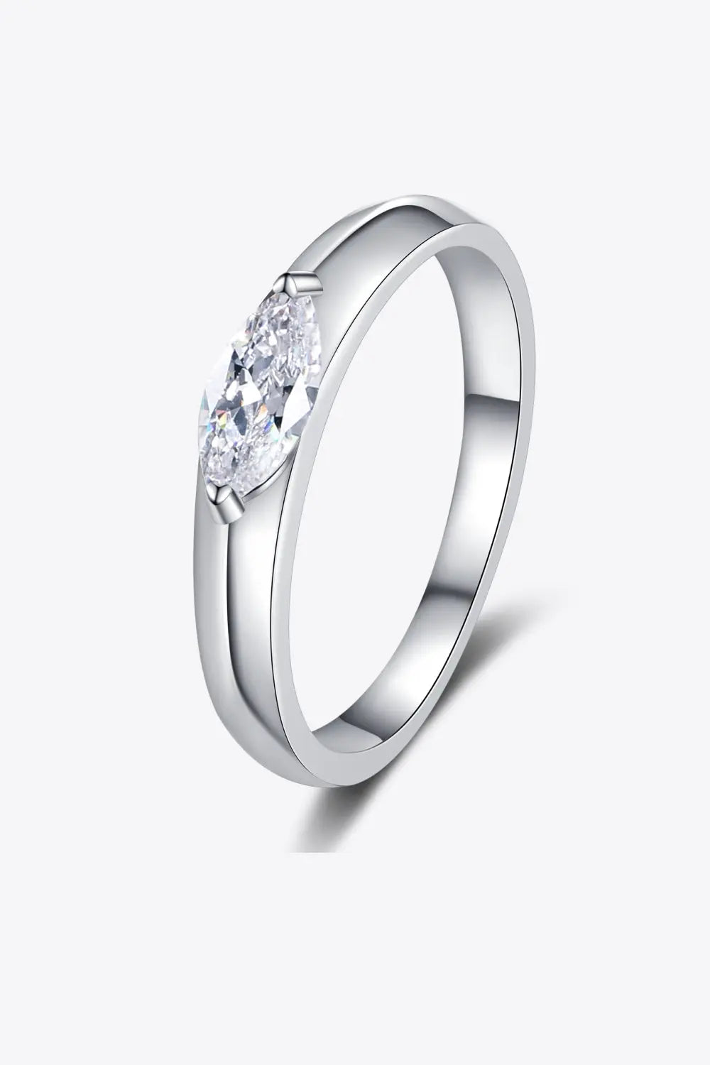 Moissanite Rhodium-Plated Ring - Divine Silver